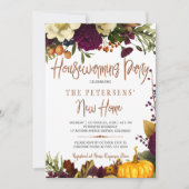 ニューホーム秋モダン秋引っ越し祝いパーティーパーティー 招待状 (正面)