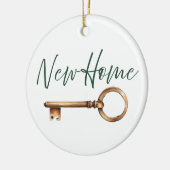 ニューホーム鍵シンプルパーソナライズされた セラミックオーナメント (左)