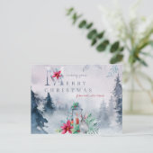 ニューホーム霧の深い冬の森からメリークリスマス シーズンポストカード (スタンド正面)