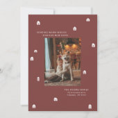 ニューホーム2枚のモダンフォトマルーンのクリスマス シーズンカード (正面)