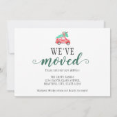 ニューホームfor the Holidays赤い車の写真ムービング 案内状 (裏面)