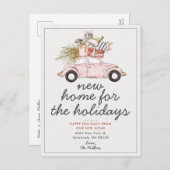 ニューホームfor the Holidays車の動く発表 インビテーションポストカード (正面/裏面)