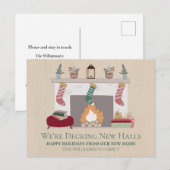 ニューホームfor the Holidays |暖炉とストッキング ポストカード (正面/裏面)