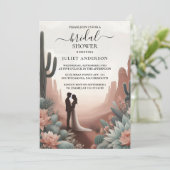 ニューボホリーフデザートカッティ多肉性ブライダルシャワー 招待状 (スタンド正面)