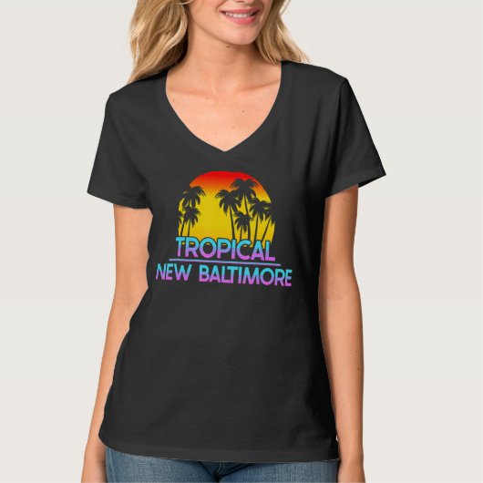 ニューボルチモアミシガンおもしろいアイロニック天気 Tシャツ (正面)