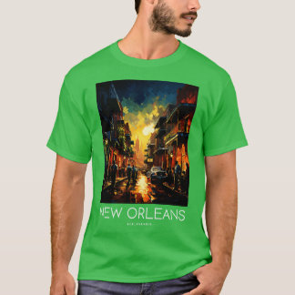 ニューポップ・アートのオーリンズ・ルイジアナのアールトラベルプリント Tシャツ