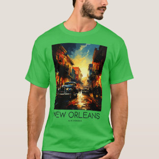 ニューポップ・アートのオーリンズ・ルイジアナのアールトラベルプリント Tシャツ