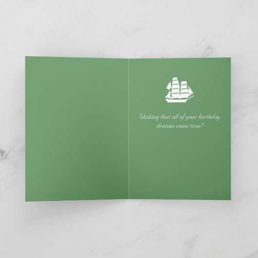 ニューポートの海景の海の誕生日の挨拶状 カード (内部)