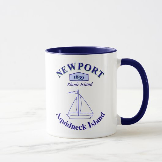 ニューポートのAquidneckの島- マグカップ (右)
