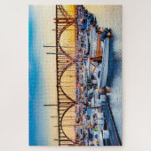 ニューポートオレゴン州沿岸部ヤキナベイマリーナアットサンセット ジグソーパズル (縦)