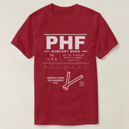 ニューポートニューウィリアムズバーグ国際的空港PHF Tシャツ