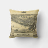 ニューポートニュースバージニアワーウィック郡の地図1891 クッション (裏面)