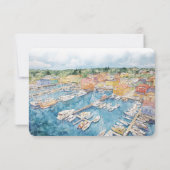 ニューポートハーバーでの結婚式の返信はがき　旅行用 招待状 (裏面)