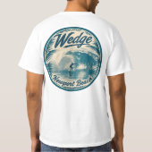 ニューポートビーチのウェッジでサーフィン Tシャツ (裏面)