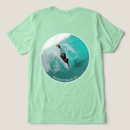 ニューポートビーチのウェッジでボディサーフィン トライブレンドTシャツ