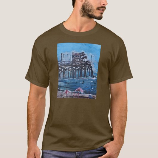ニューポートビーチの桟橋 Tシャツ (正面)