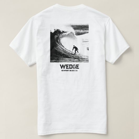 ニューポートビーチのWEDGEでサーフィン Tシャツ (デザイン裏面)