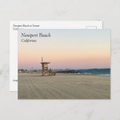 ニューポートビーチアットサンセット,カリフォルニア ポストカード (正面/裏面)