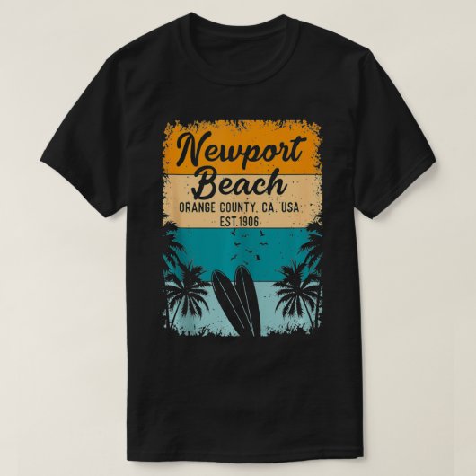 ニューポートビーチオレンジカウンティOCカリフォルニアギフトそう Tシャツ (デザイン正面)