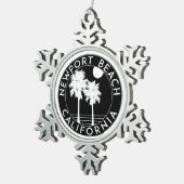 ニューポートビーチカリフォルニアサーフィンサーフ スノーフレークピューターオーナメント (右)