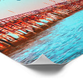 ニューポートビーチカリフォルニアバルボアピアヴィンテージ ポスター (角)