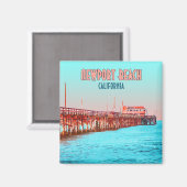 ニューポートビーチカリフォルニアバルボアピアヴィンテージ マグネット (正面/裏面)