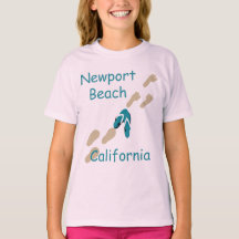 ニューポートビーチカリフォルニアビーチサンダルガールズTシャツ