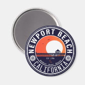 ニューポートビーチカリフォルニアレトロサンセットバケーション80s マグネット (正面/裏面)
