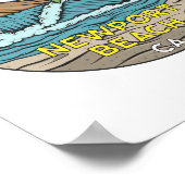 ニューポートビーチカリフォルニアヴィンテージ ポスター (角)