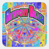 ニューポートビーチコズミックユニティステッカー スクエアシール (正面)