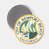 ニューポートビーチシール，カリフォルニア マグネット (正面/裏面)