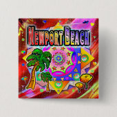 ニューポートビーチトロピカルフレンズボタン 缶バッジ (正面)