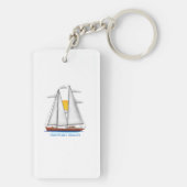 ニューポートビーチ沿岸航海のセーリングセーラー キーホルダー (裏面)