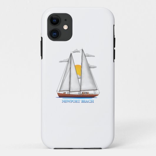 ニューポートビーチ沿岸航海のセーリングセーラー Case-Mate iPhoneケース (裏面)