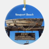 ニューポートビーチ2面丸型セラミックオーナメント セラミックオーナメント (正面)