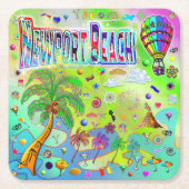 ニューポートビーチ タイムレス メロディコースター スクエアペーパーコースター (正面)