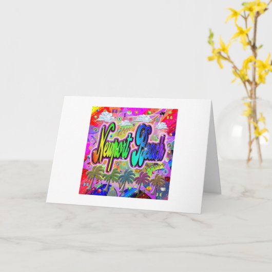 ニューポートビーチ ビスタエクスプレス グリーティングカード (黄色い花)