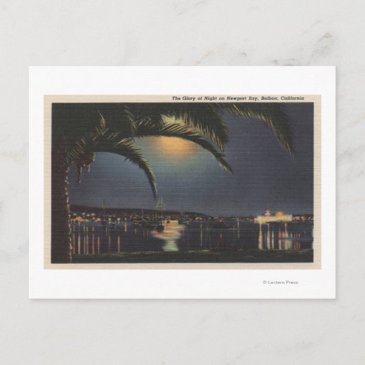 ニューポートベイの月表示 ポストカード (正面)