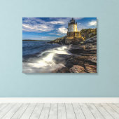 ニューポートロードアイランドの古い城の丘ライトハウス キャンバスプリント (インサイチュ (ウッドフロア))