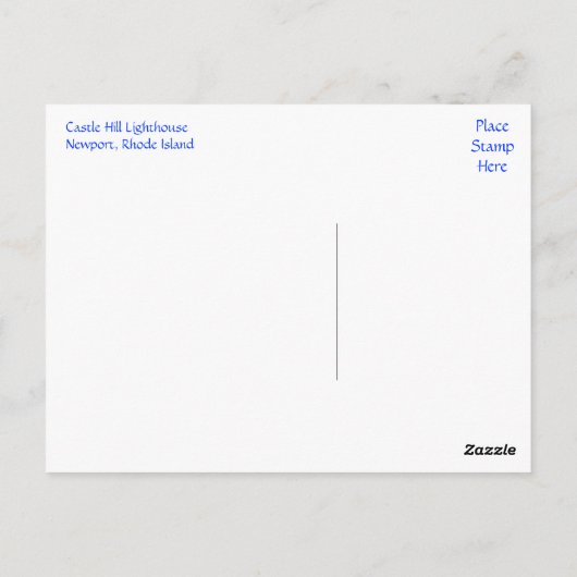 ニューポートロードアイランドサンセットライトハウスポストカード ポストカード (裏面)