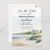 ニューポートロードアイランドビーチウォーターカラー ポストカード (正面/裏面)