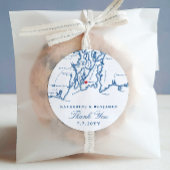 ニューポートロードアイランドマップネイビー結婚式の引き出物 ラウンドシール