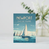 ニューポートロードアイランドヨットレースヴィンテージ ポストカード (スタンド正面)