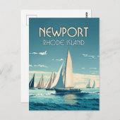 ニューポートロードアイランドヨットレースヴィンテージ ポストカード (正面/裏面)