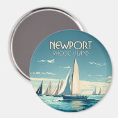 ニューポートロードアイランドヨットレースヴィンテージ マグネット (正面/裏面)