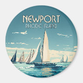 ニューポートロードアイランドヨットレースヴィンテージ マグネット (正面)