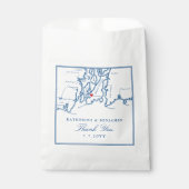 ニューポートロードアイランド地図ネイビー結婚スクリプト フェイバーバッグ (正面)