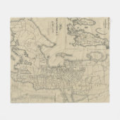 ニューポートロードアイランド(1901年)のヴィンテージの地図 フリースブランケット (正面(横))