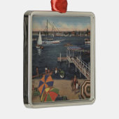 ニューポート湾の船遊びそして水泳 メタルオーナメント (右)