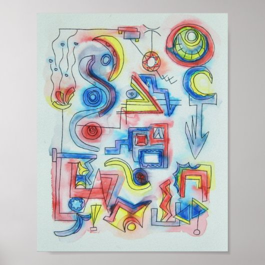 ニューポート・お洒落抽象芸術・アート ポスター (正面)